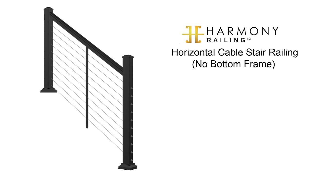 Horizontal Cable Stair Railing (Top Rail Only) | Harmony Railing