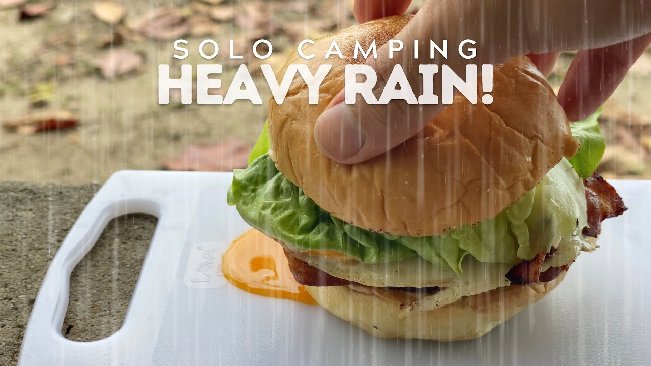 SOLO CAMPING | Caught in a HEAVY RAIN | Nature Sounds | Comfortable and Relaxing Asmr | Pulau Ubin