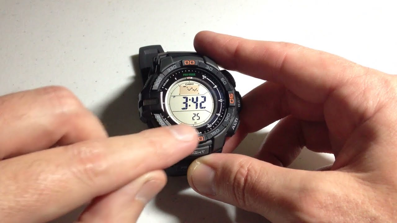 Casio Pro Trek (PRG-270):  View sunrise and sunset times