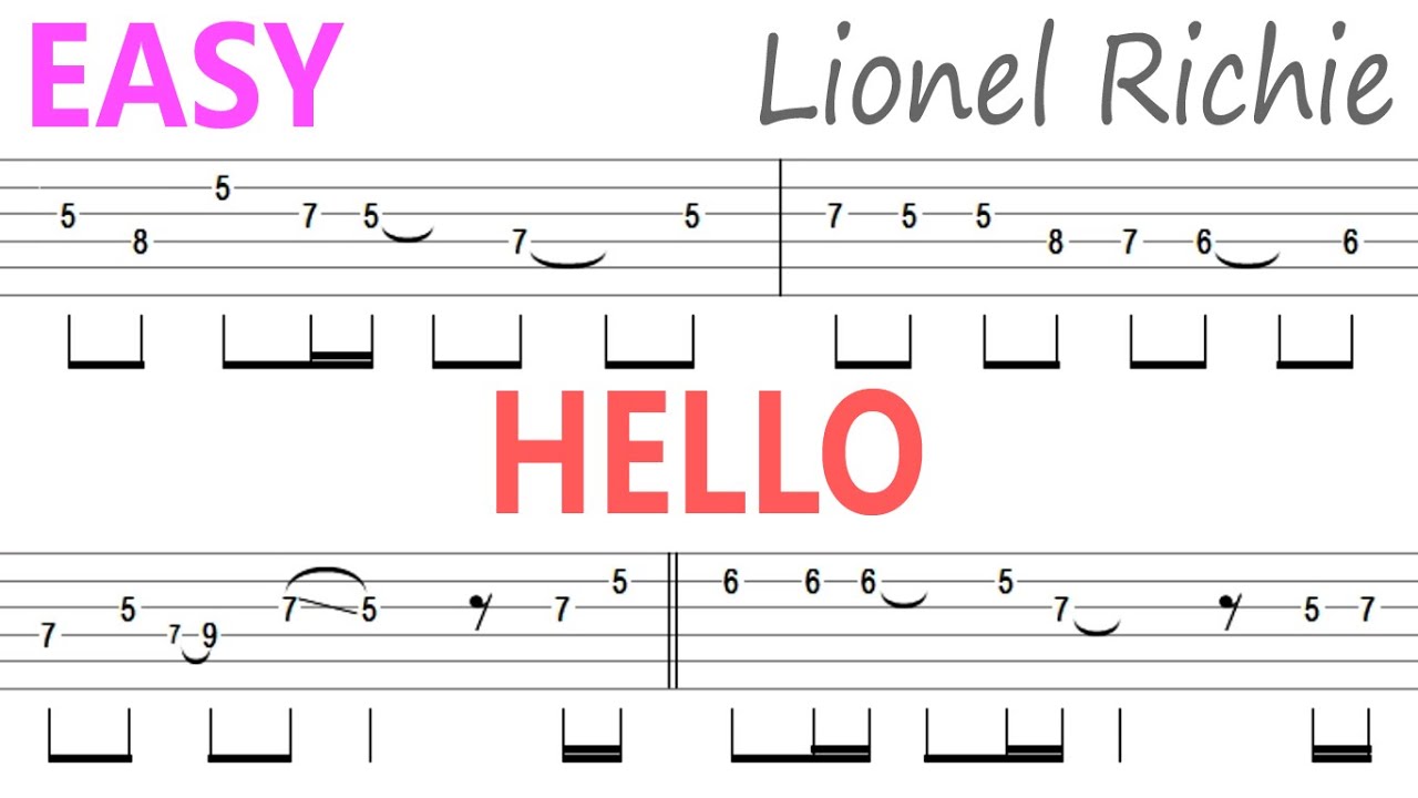 Lionel Richie - Hello Guitar Solo Tab+BackingTrack
