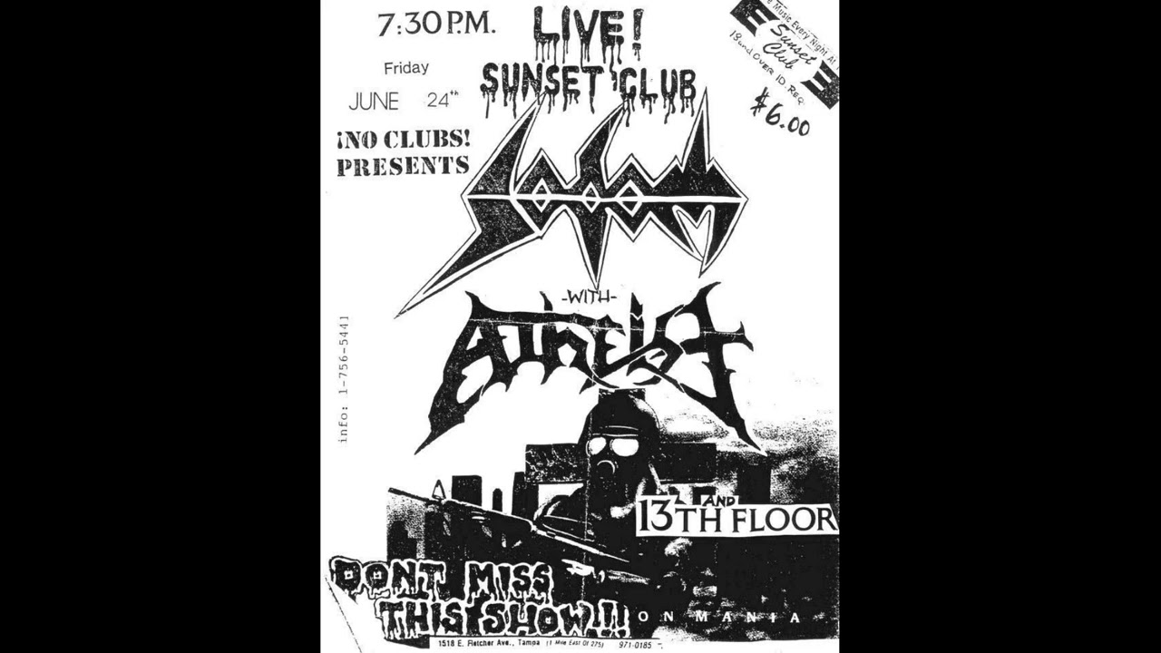 Atheist (US) Live @ Sunset Club, Tampa, FL June 24th 1989 (2026 Re-Rip. Rare Floridian Death metal)