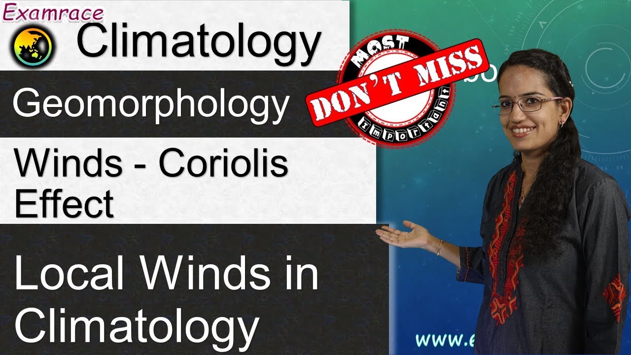 Winds - Coriolis Effect, 3 Planetary and Local Winds in Climatology (Examrace)