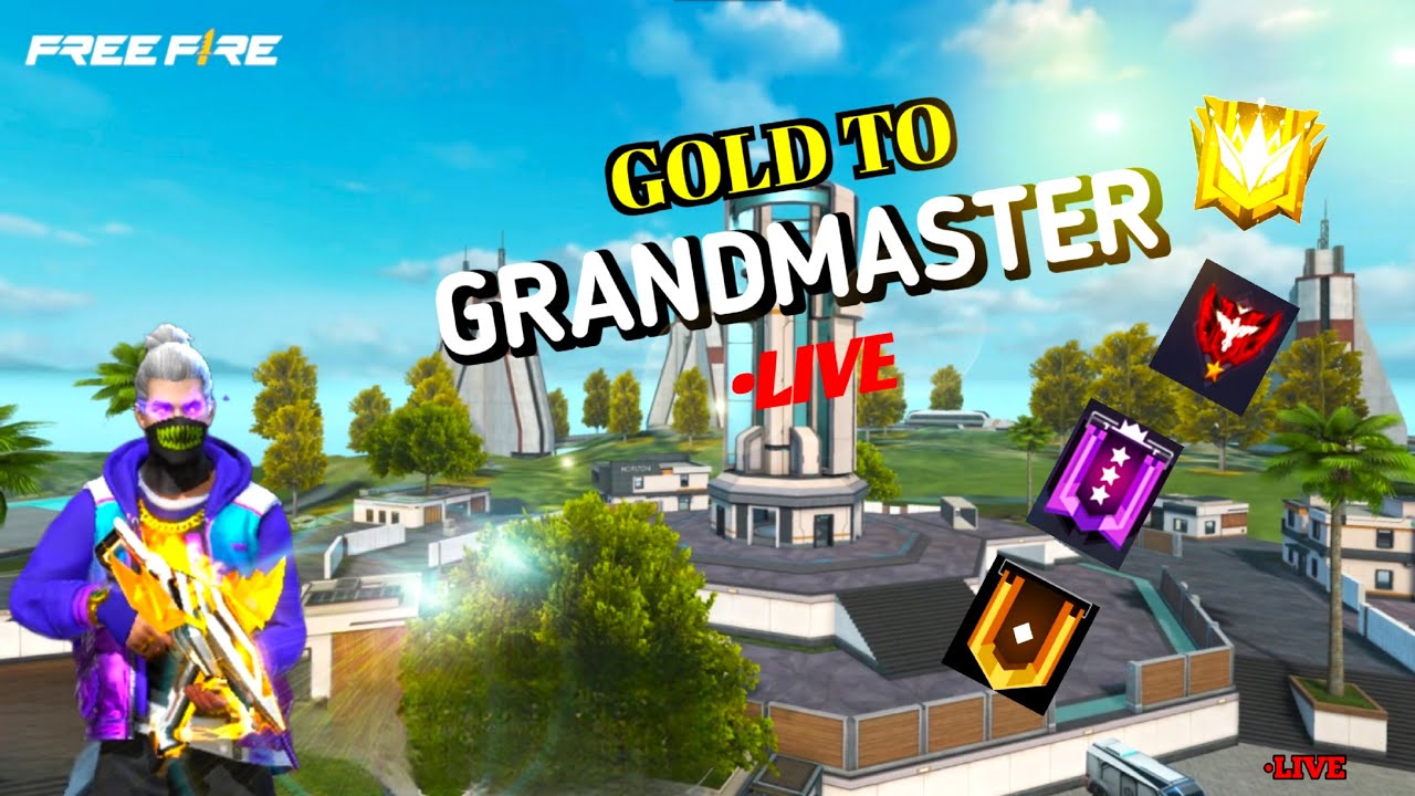 🔴 Gold To Grandmaster Rank Push In Battle Royale Free Fire Live   !  Get Ready for Battle!"