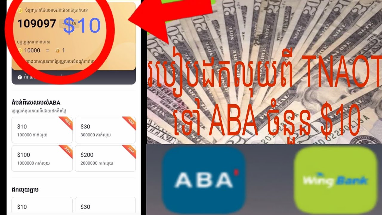 របៀបដកលុយចេញពី TNAOT APP