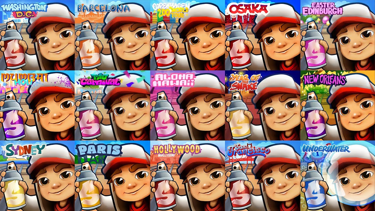Subway Surfers : WashingtonDC 🆚 Barcelona 🆚 Copenhagen 🆚 Osaka 🆚 Aloha Hawaii 🆚 New Orleans 🆚 Sydney