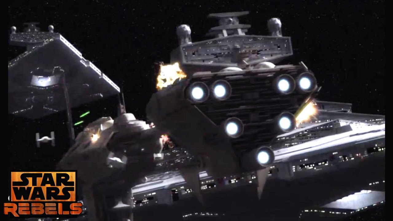 Star Wars Rebels: Thrawn's Imperial fleet Vs The Rebellion (Space Battle)
