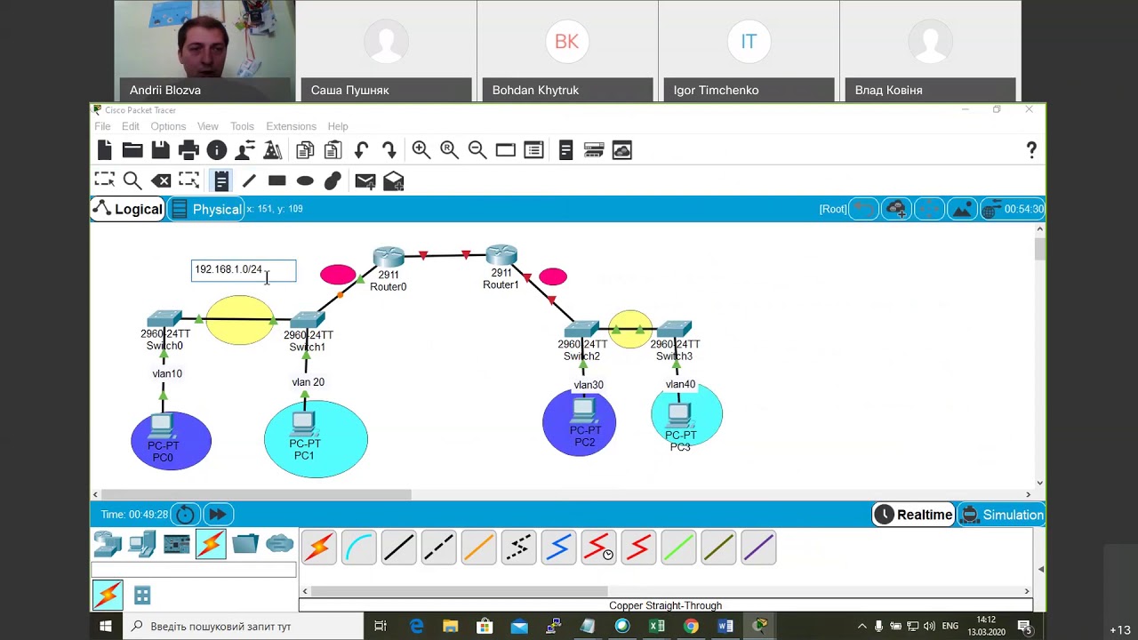 lab7 configutare vlan