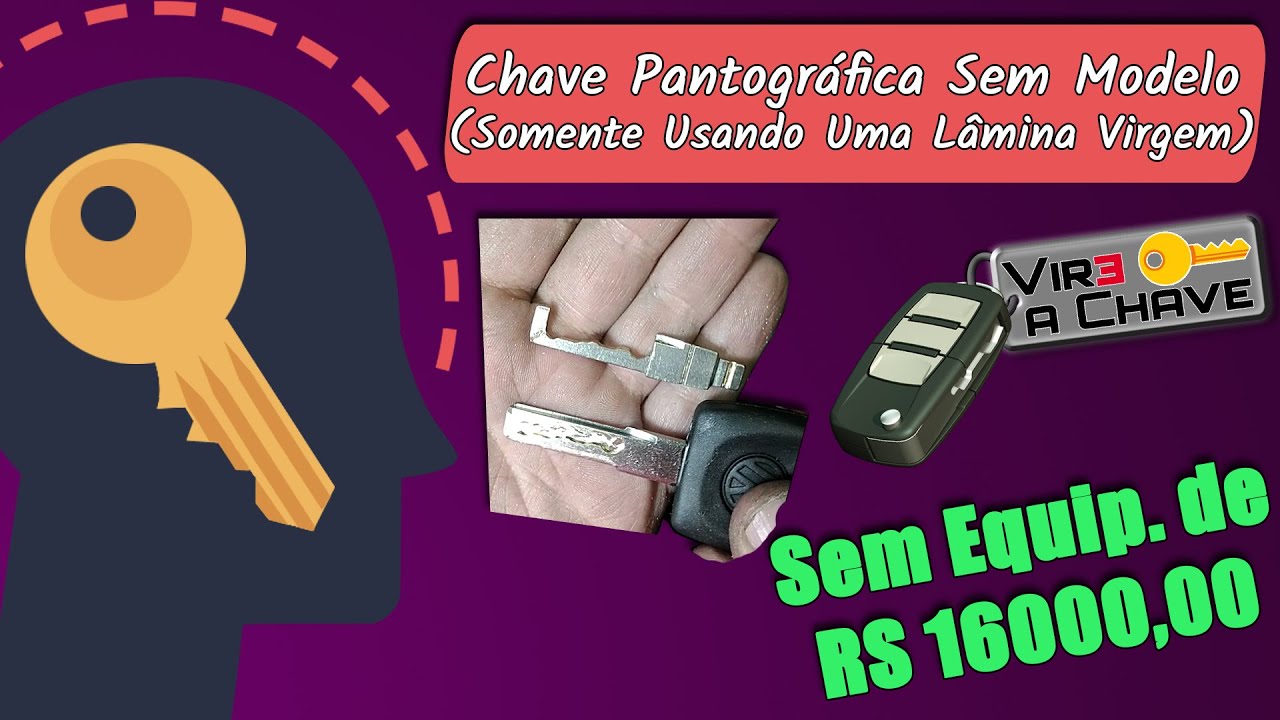 Como Fazer uma Chave Pantográfica Pelo Cilindro Usando Lâmina Virgem! (Sem Gabarito Montado).