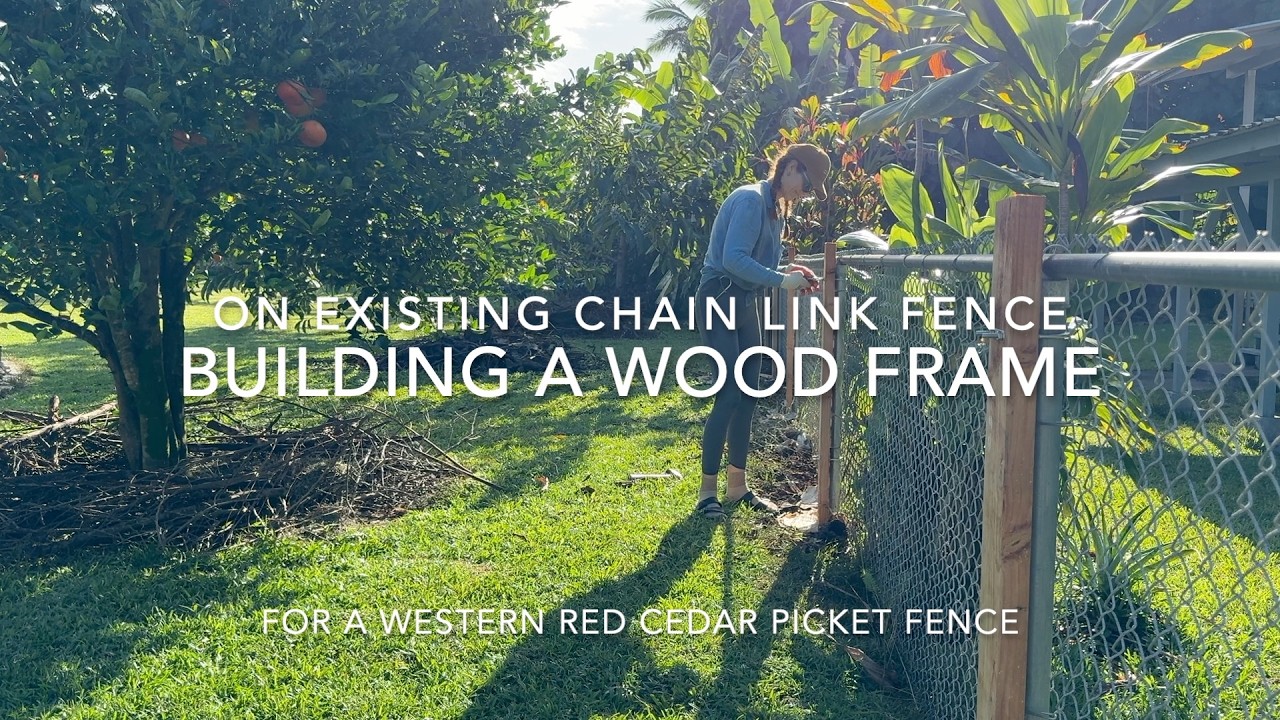 Building a Wood Frame on Existing Metal Posts for a Western Red Cedar Picket Fence