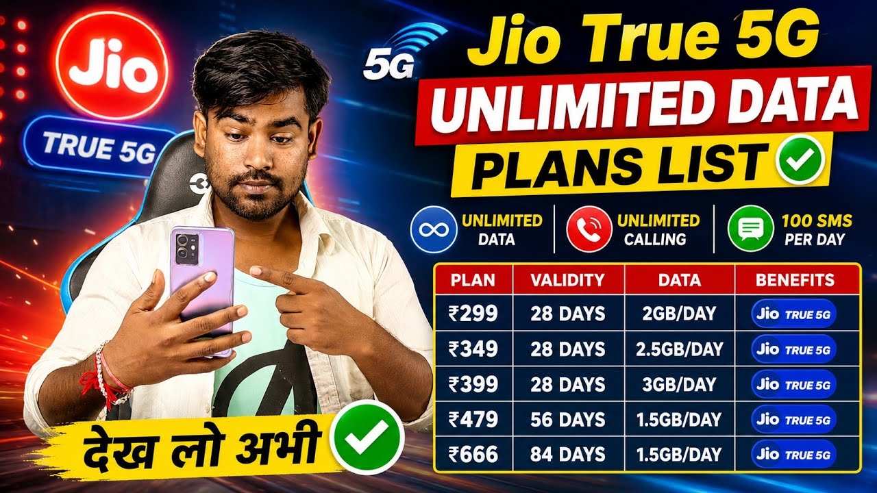 😱Jio True 5g Unlimited Plans (Explained) Today 2026 | Jio Unlimited Data Plans Update🛜