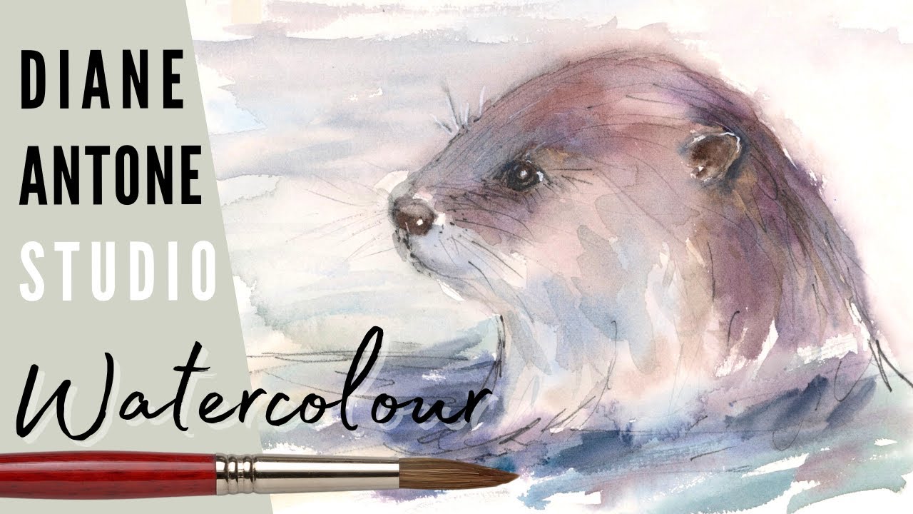 Paint an Otter in Realistic Loose Watercolors - Step by Step Real Time Tutorial - Free Sketch