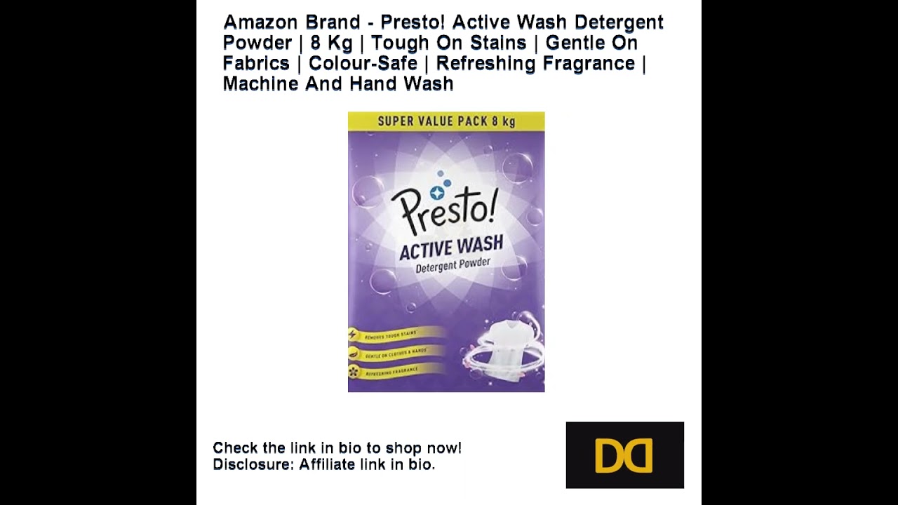 @DailyDose24h:Amazon Brand - Presto! Active Wash Detergent Powder | 8 Kg