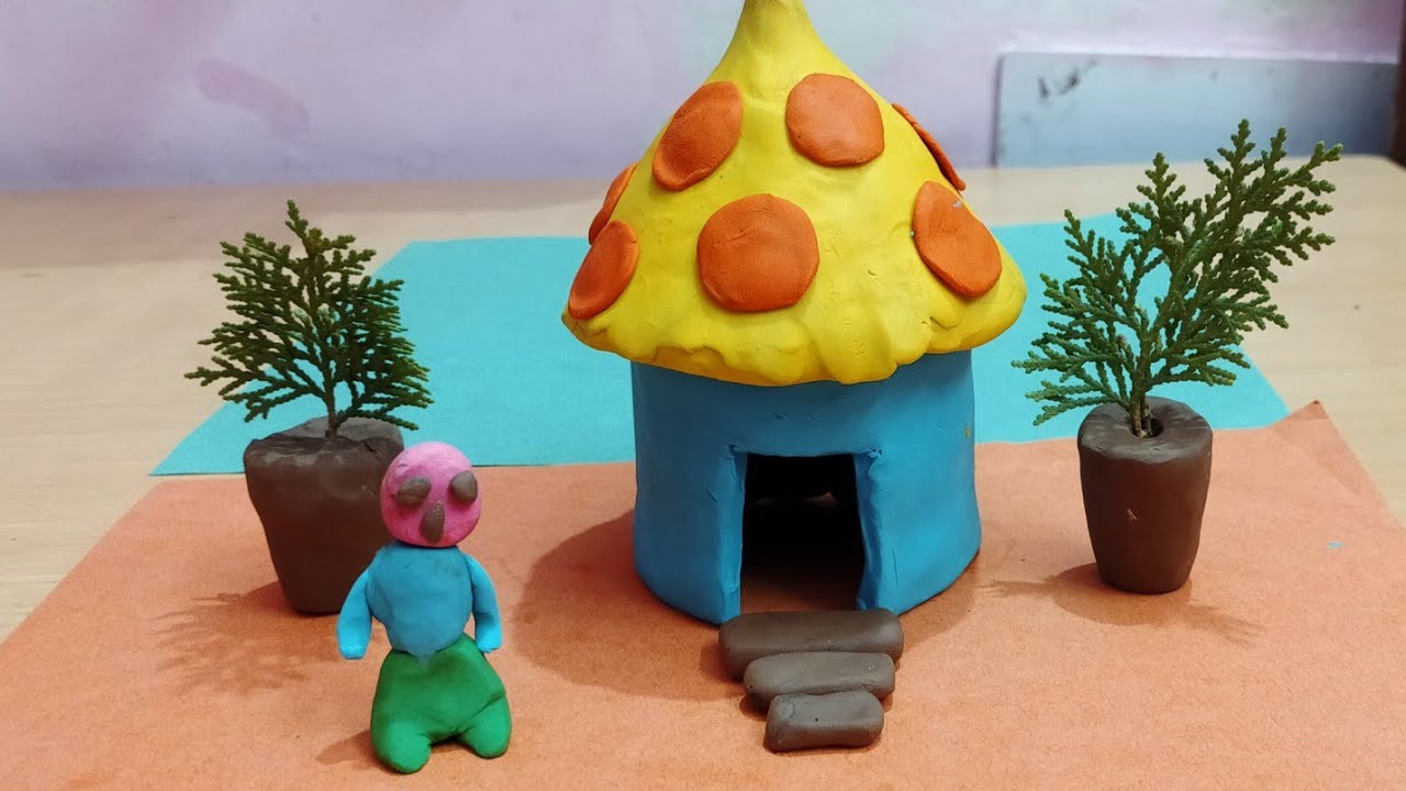 How to make House with Clay | Clay se ghar kaise banae #Shorts