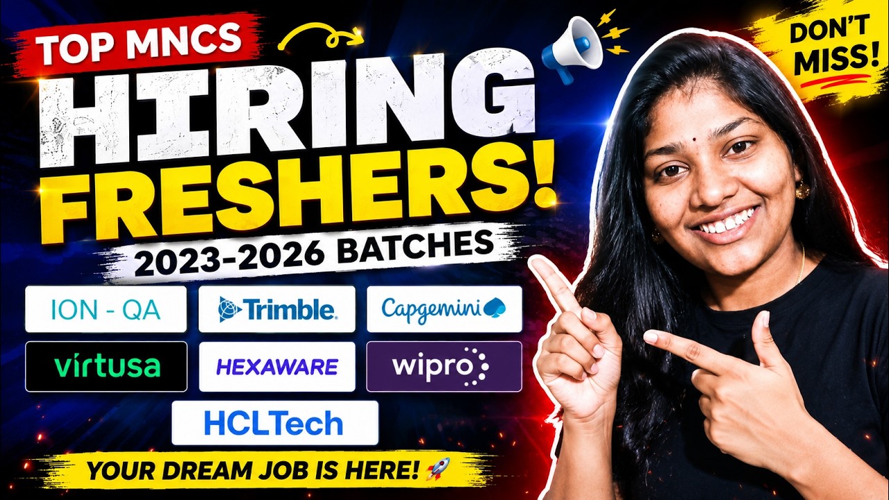 Top MNCs Hiring for Freshers 2026 | 2023, 2024, 2025 & 2026 Batches Eligible | MassHiring Off Campus