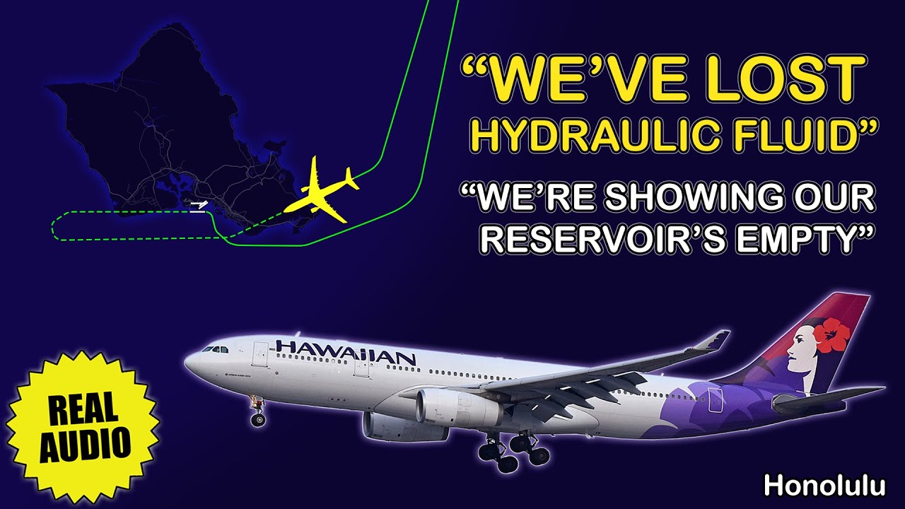 Loss of fluid in hydraulic system over ocean. Hawaiian A330 return to Honolulu. Real ATC