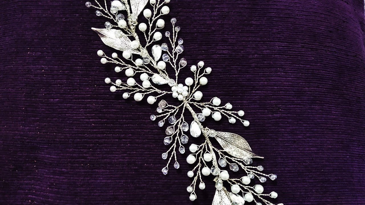 اعملي هيد بيس فرحك بنفسك ف اربع دقايق DIY How to make handmade bridal headpeice