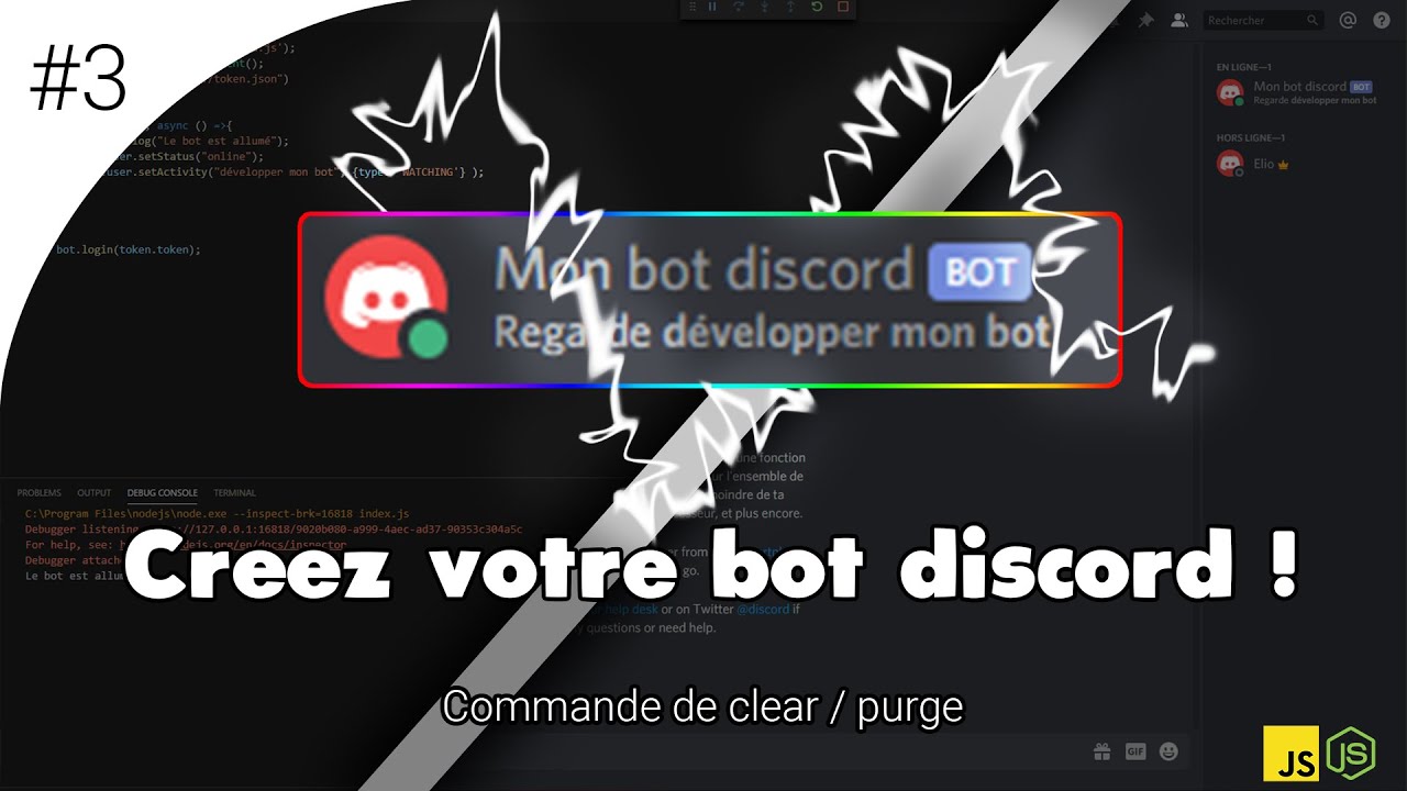 Créez votre propre bot Discord ! #3 - Commande de clear (purge) - Discord JS V12 - Javascript