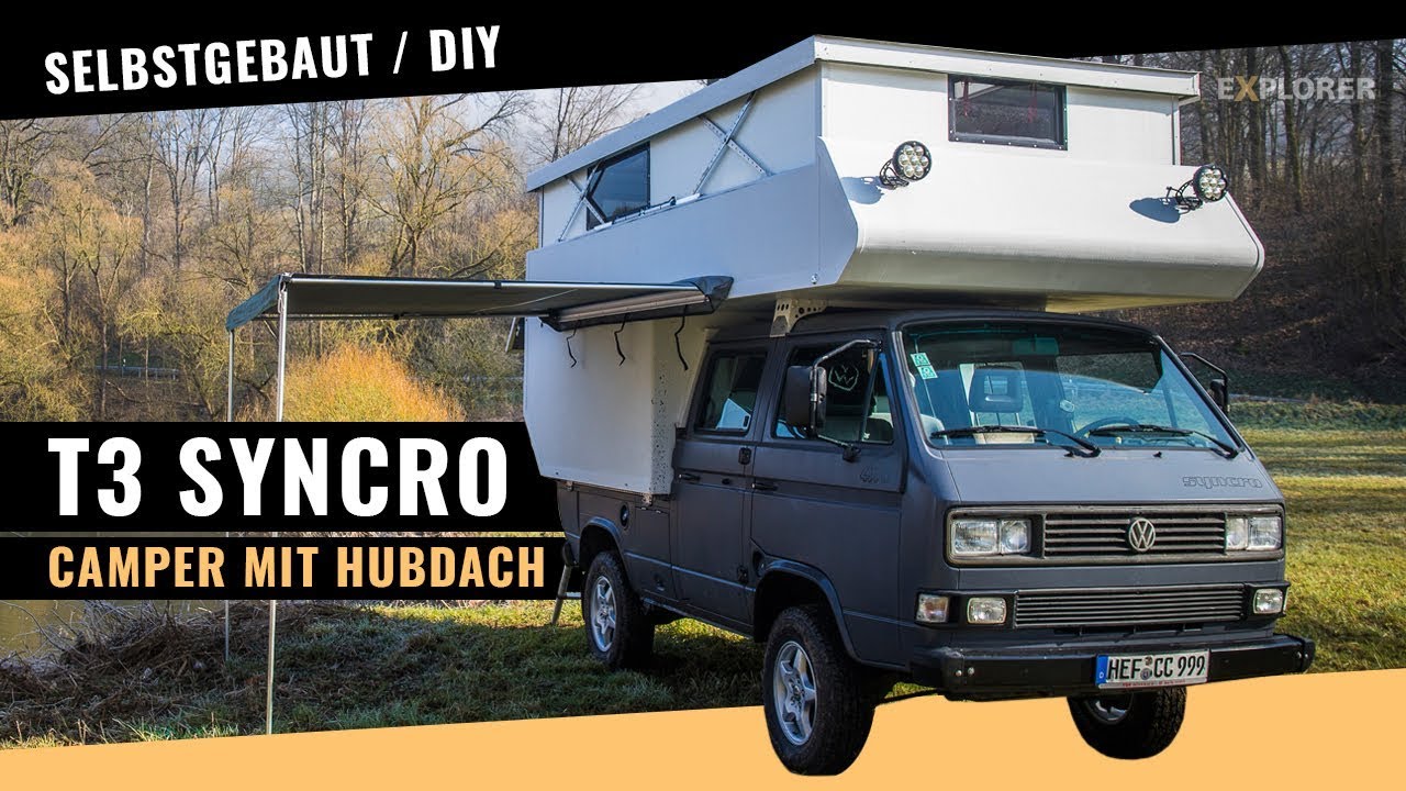 T3 Syncro Camper mit selbst gebauter Kabine (inkl. Hubdach)