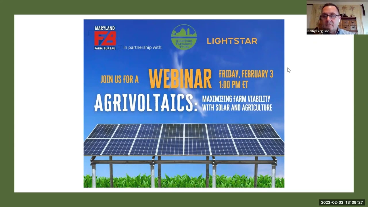 MDFB Webinar: Agrivoltaics: Maximizing Farm Viability with Solar and Agriculture