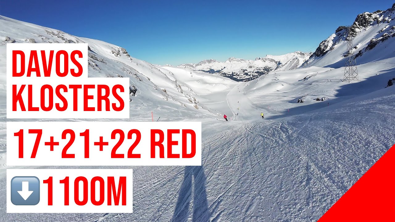 Davos Klosters (Parsenn), 17+21+22 🔴 RED - ROT (Schifer Run, 1100m Descent) 🇨🇭