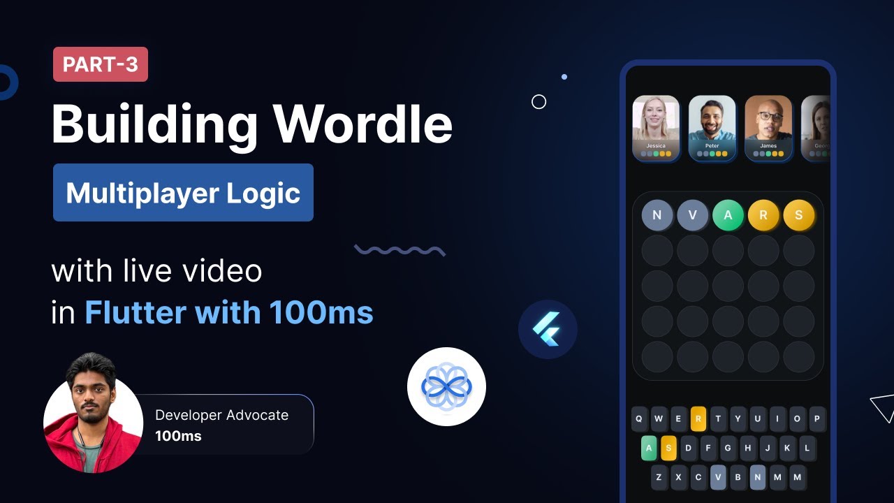 Building Wordle with Live Video in Flutter with 100ms | Multiplayer Logic | (3/3)