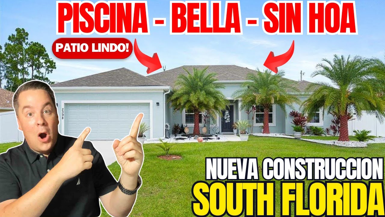Casa con PISCINA en venta SIN HOA y NUEVA South Florida | Cerca West Palm y Miami en Port St. Lucie