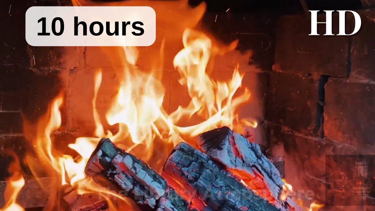 10 Hours of Real Crackling Fireplace | Cozy Winter Cabin for Deep Sleep & Relaxation