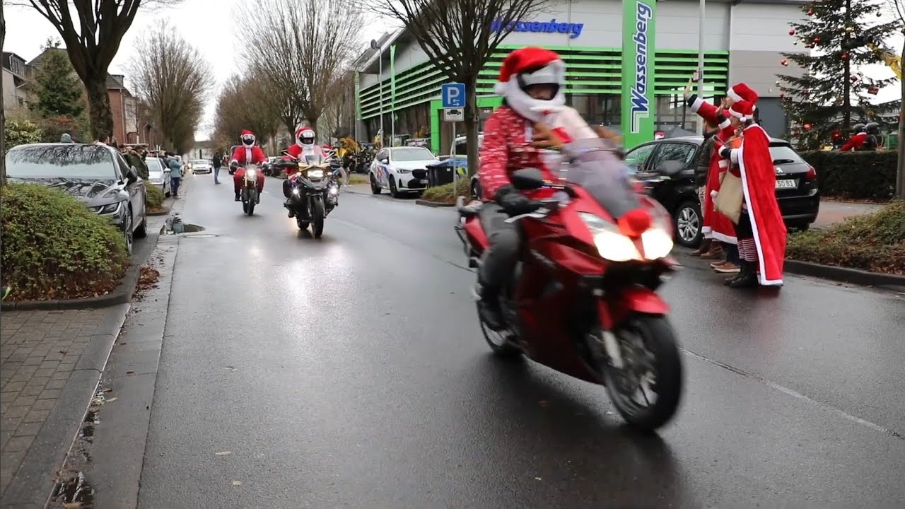 Nikolausride in Grevenbroich am 6.12.2025 - Nikolaus Biker fahren durch den Rhein Kreis Neuss
