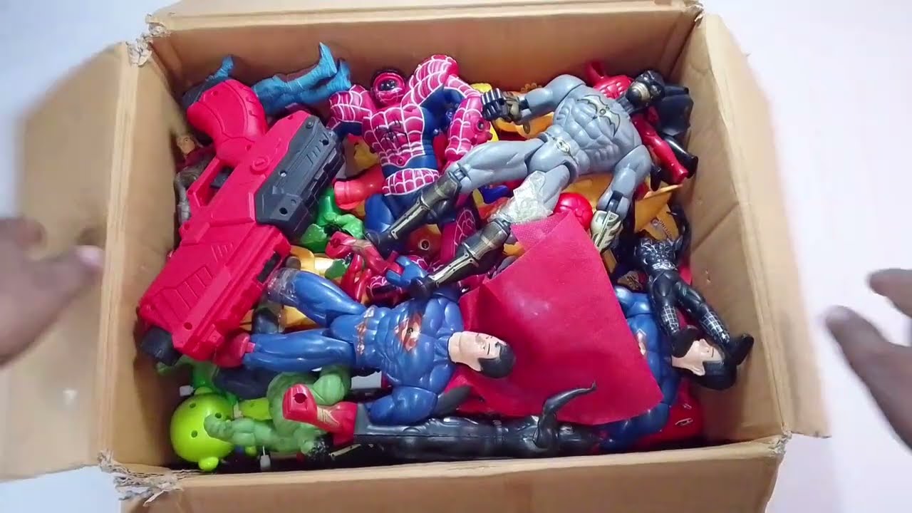 Marvel Spider-Man series unbox,popular Spider-Man action dolls,Spider-Man popular electric toy gun