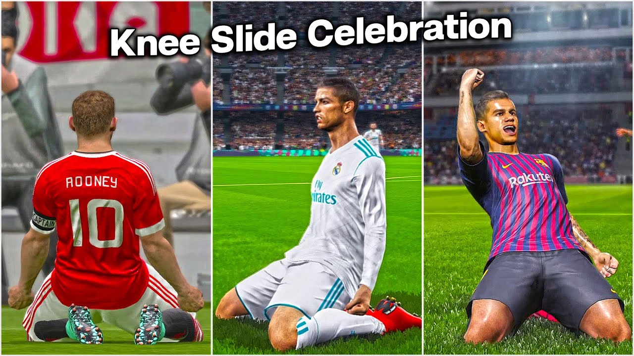 Празднование Knee Slide от PES с 2005 по 2023 год