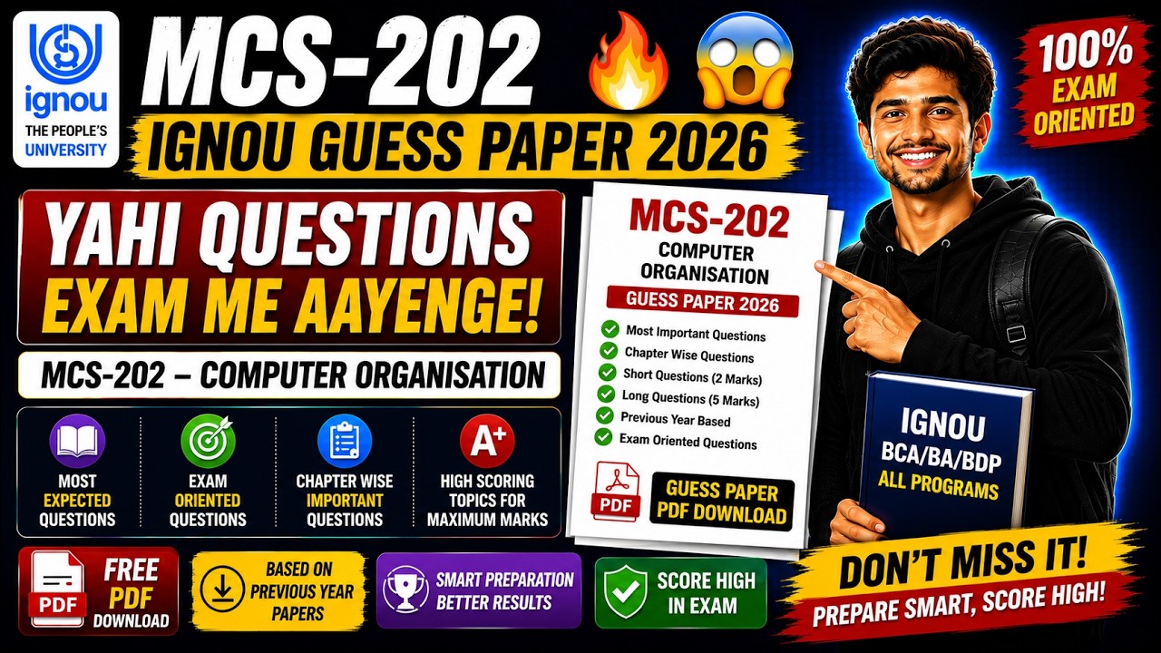 MCS-202 IGNOU Guess Paper 2026 😱 | Te pytania pojawią się na egzaminie!