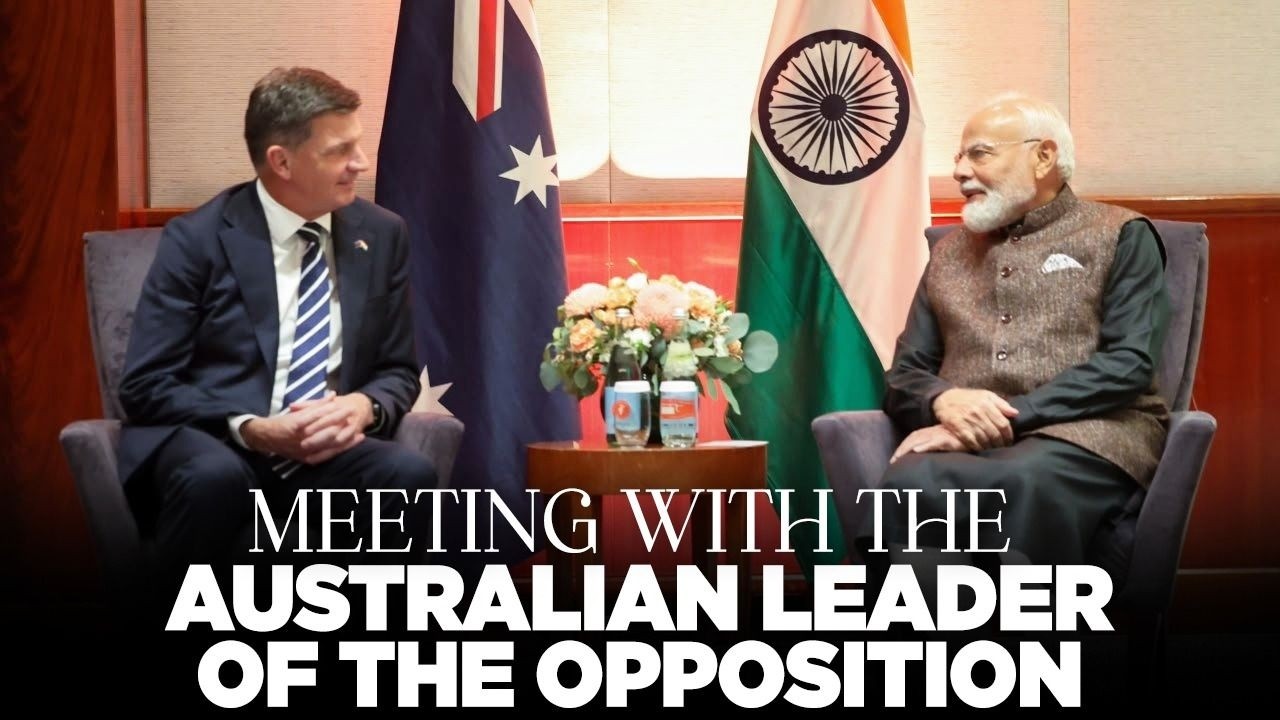 LIVE: PM Modi holds a meeting with the Leader of Opposition of Australia Angus Taylor