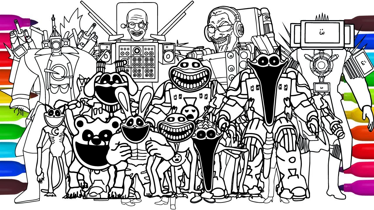 Poppy Playtime Chapter 3 Big Coloring Pages/How to Color All Bosses  Mecha Titans  