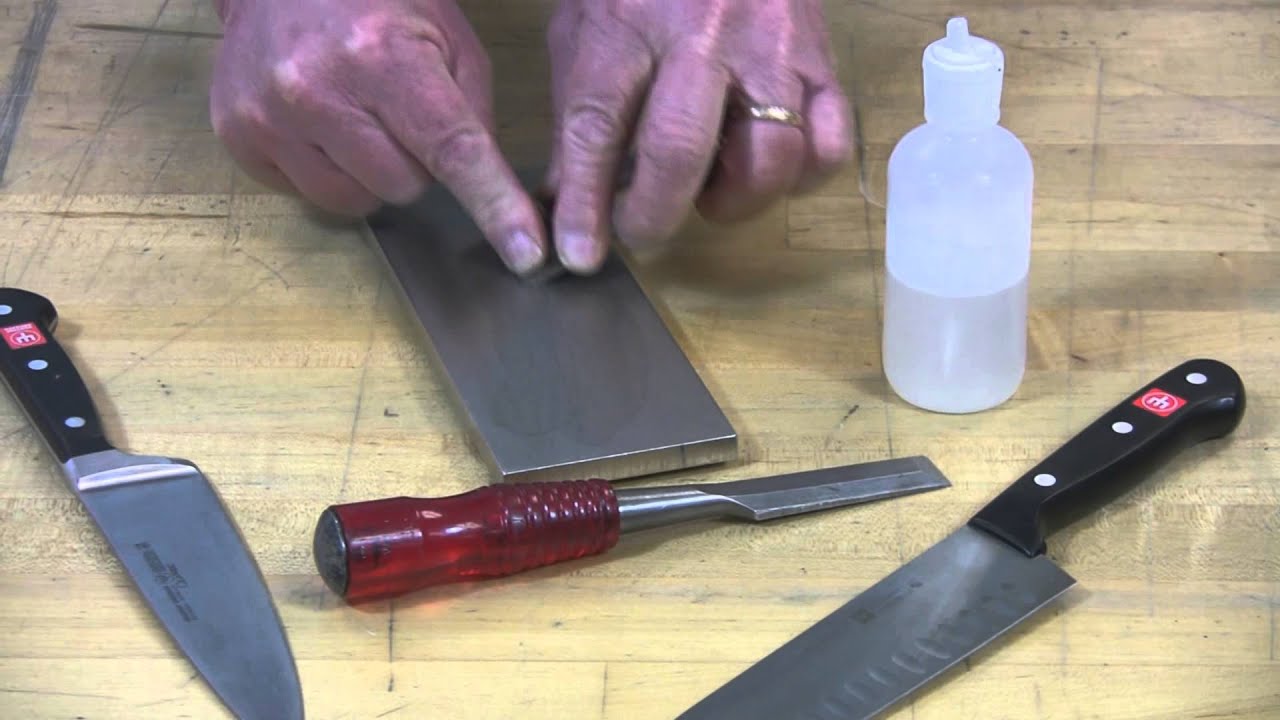 Sharpening Plane Iron with 8 in. Dia-Sharp&reg; Bench Stone