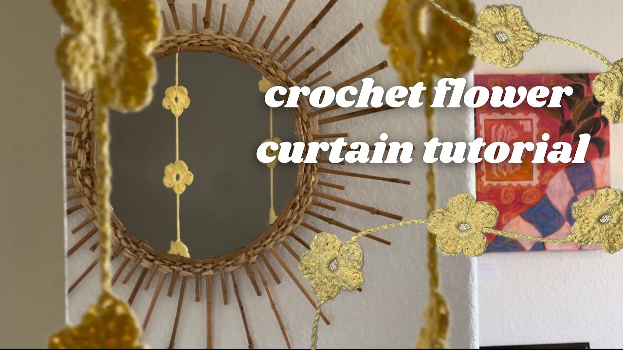 crochet flower curtains tutorial