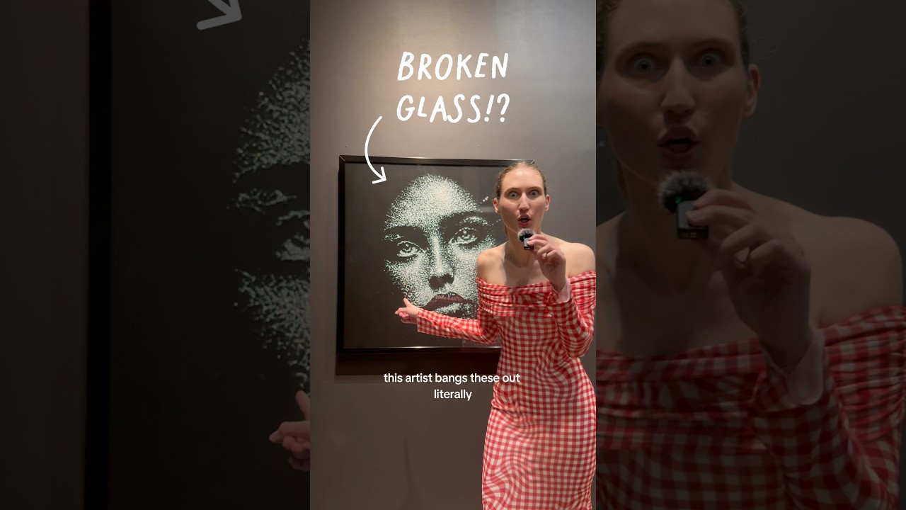 A face forms from shattered glass!