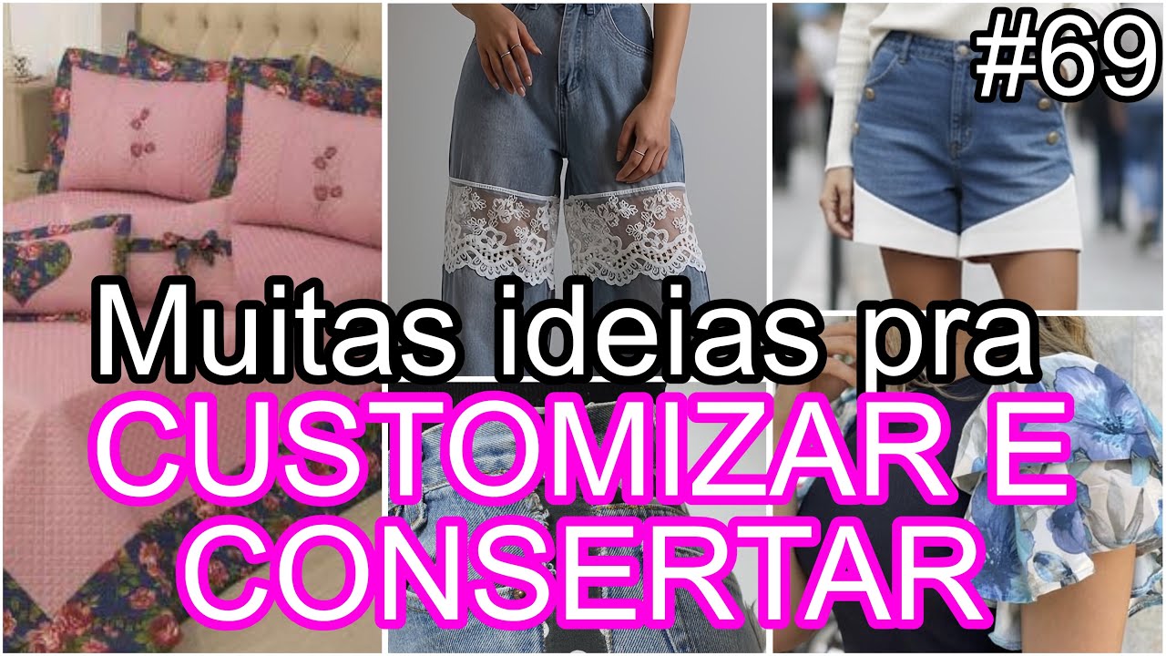 Muitas ideias pra customizar e consertar roupas / renove tuas roupas / Me ajuda Huda 💚♻️