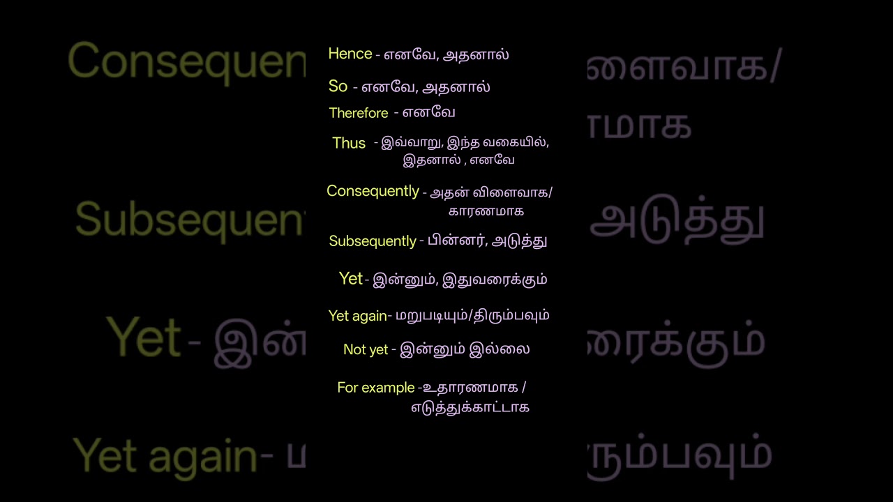 common words for daily conversation from english to tamil 