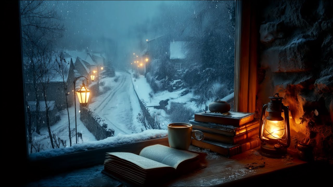 🕯 “Whispers on the Frosted Page — A Winter Window of Solitude” | Dark Academia Ambience