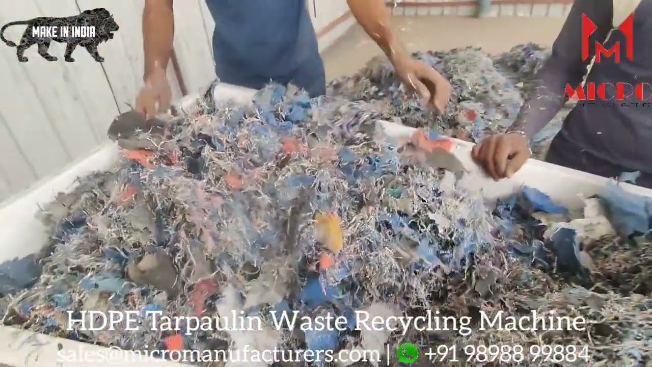 HDPE tarpaulin waste recycling process | Sustainable HDPE tarpaulin waste recycling | HDPE Recycling