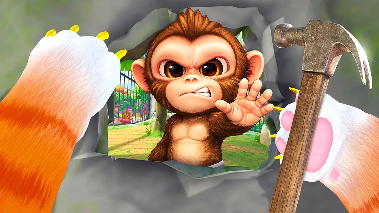 Cat BREAKS Into Monkey Enclosure