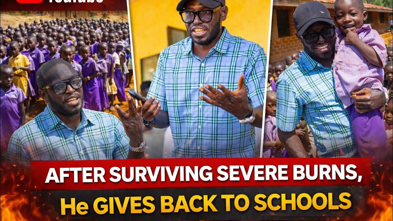 AFTER SURVIVING SEVERE BURNS, He GIVES BACK TO  SCHOOLS 