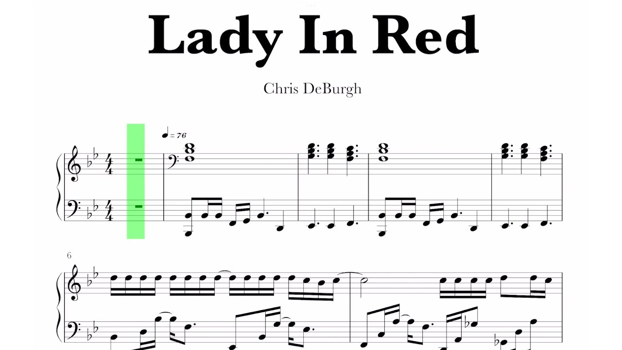 Chris DeBurgh - Lady In Red Sheet Music