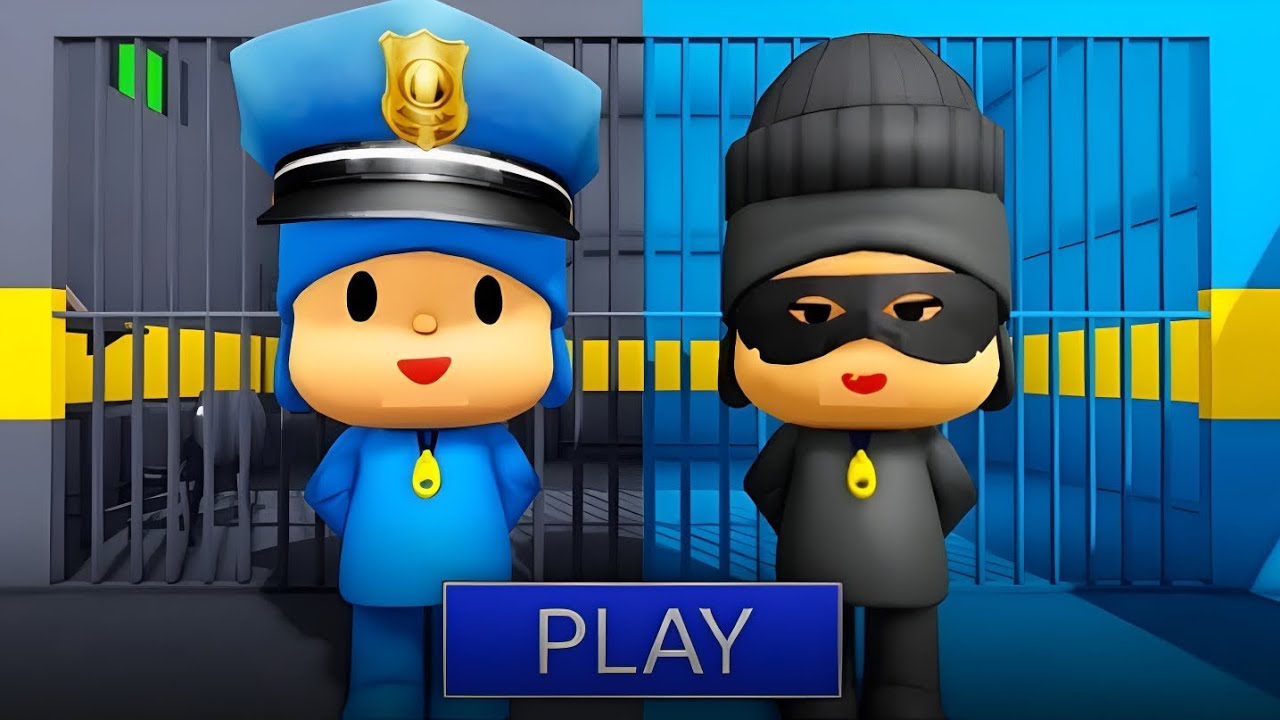 Bacon Playing Pocoyo Police vs Thief Prison Run for the First Time...