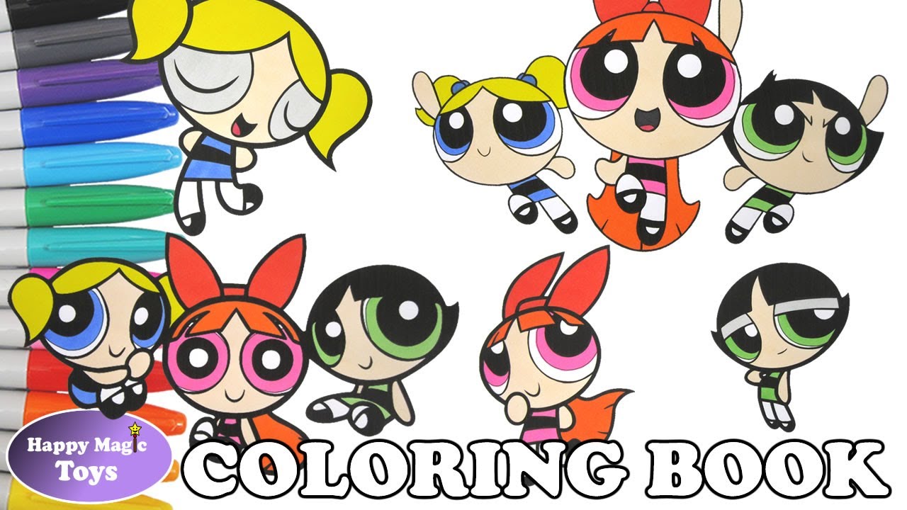 Powerpuff Girls Coloring Book Pages Compilation 6 Buttercup Bubbles Blossom Coloring Pages Kids Art