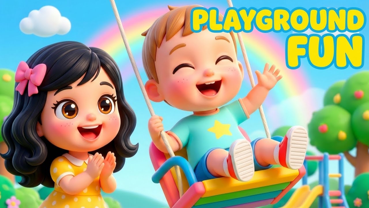 Playground Fun Song | Fun Swing Rhymes for Kids | Candy Cartoonz
