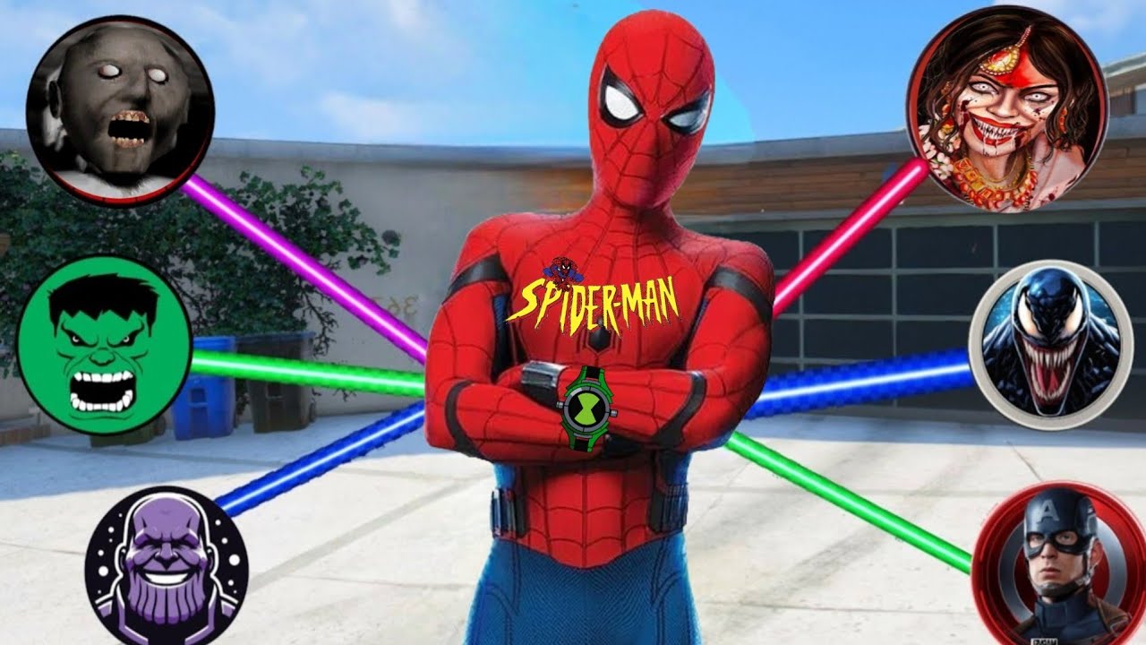 Little Singham Kicko Shinchan Shiva Spiderman Celebrate Birthday of Spidey in GTA5 |