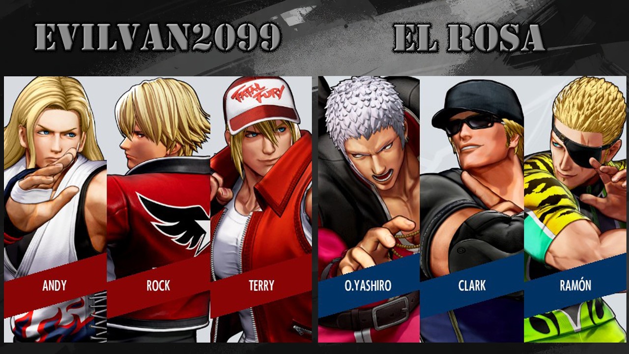 ANDY, ROCK, TERRY ⚡ EVILVAN2099 VS EL ROSA ⚡ O. YASHIRO, CLARK, RAMON | THE KING OF FIGHTERS XV