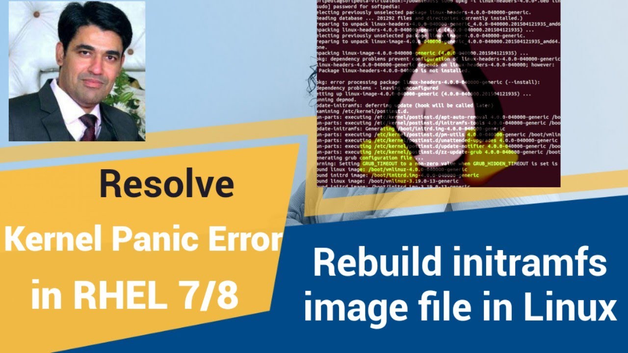 Восстановление файла Initramfs в Linux | Устранение ошибки Kernel Panic в Redhat Enterprise Linux