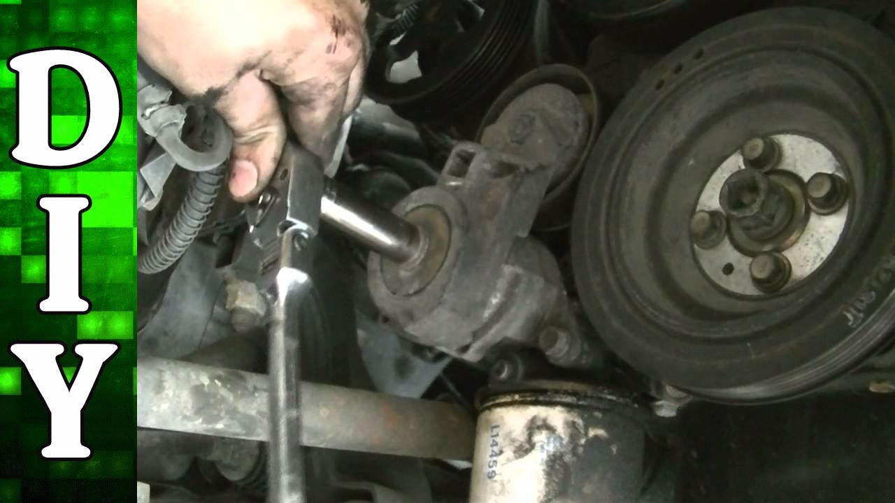 Как снять и заменить приводной ремень и натяжитель — двигатель Mitsubishi 2.4L SOHC